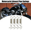 Motorcycle 4 x Set 43mm 1.69" Exhaust Pipe Spring with U Shape Hook Silver Tone