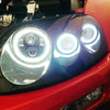 Car Truck 2 x 3" LED Fog Lights Round White COB Angel Eyes Halo DRL