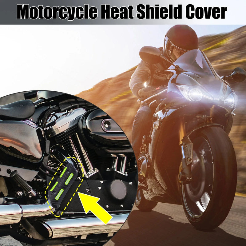 1 Set Universal Motorcycle Heat Shield Exhaust Pipe Protector Yellow
