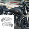 Motorbike 2 x Motorbike 3D Car Sticker Badge Body Decal Motorcycle Skull Silver