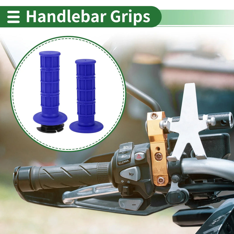 Motorcycles 7/8" 22mm Hand Grips Cover Kit TPR Blue