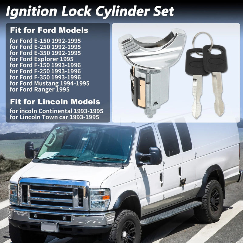 Ford E-150 E-250 Ignition Lock Cylinder w/ 2 Keys (1992-1995)