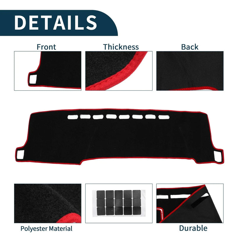 Toyota Aqua (2011-2021) - Black Red 1 Set Dashboard Cover Mat