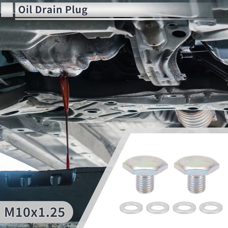 Car Motorcycle Set M10x1.25 0.67" Height Engine Oil Drain Plug with Gasket