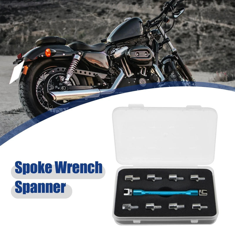 Universal Motorcycle 5.0-6.8 Wheel Spoke Wrench CNC Spanner Repair Tool Blue