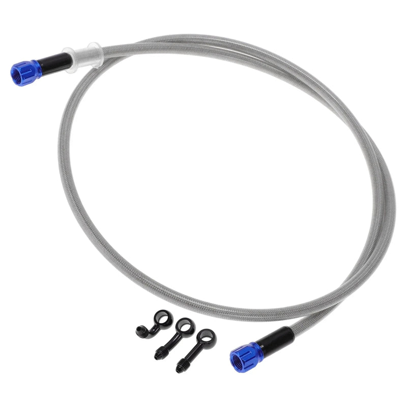 Motorcycles 120cm / Motorcycle Brake Clutch Oil Hose Line Silver Tone