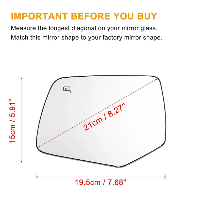 Ford Escape Heated Left Rearview Mirror Glass (2008-2019)