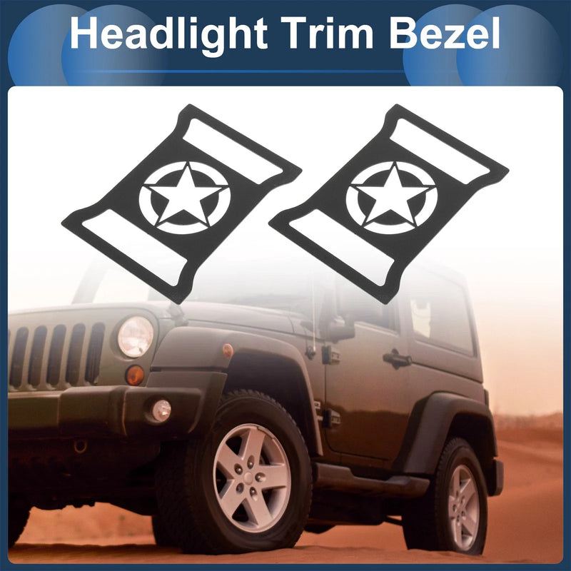 Jeep Wrangler (2011-2018) Black Headlight Trim Bezels 2 x