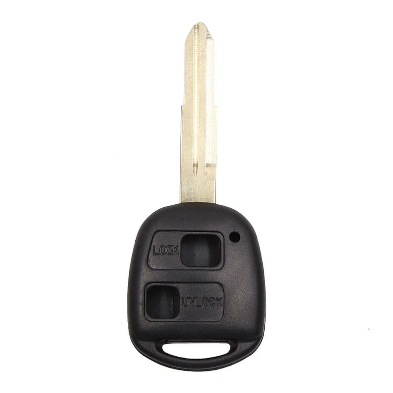 Toyota Yaris Corolla RAV4 Prado 2 Button Black Key Fob Shell Case