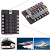 Car Boat UK 12 Way LED Circuit Blade Fuse Box Holder
