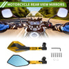 M8 / M10 Rear View Mirrors M8/M10 Polygonal Shape Gold Tone Aluminum Alloy