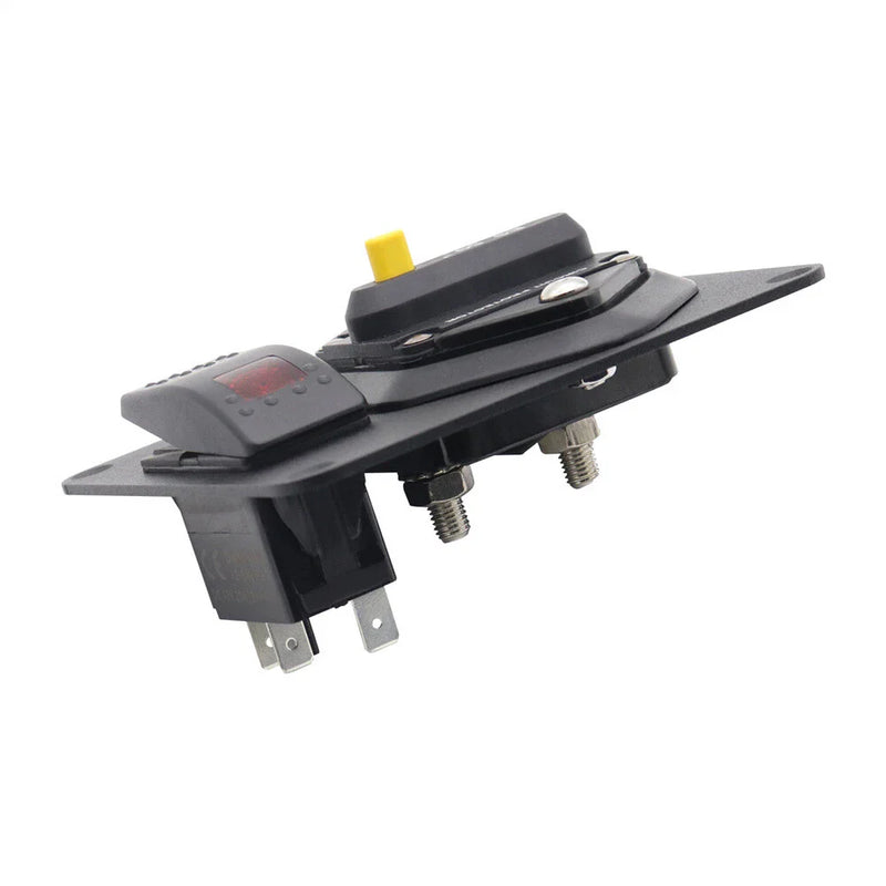 Car SUV 200A Circuit Breaker Panel + Red LED Rocker Switch