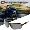 Motorcycle Goggles Deep Gray Lens Black Yellow Frame Tri-acetyl Cellulose