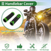 Motorcycle Grips Cover Kit 7/8" 22mm Aluminum Alloy Rubber Green