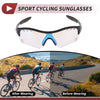 Set Motorcycle Riding Goggles Light Blue Lens Black Frame PC TPU