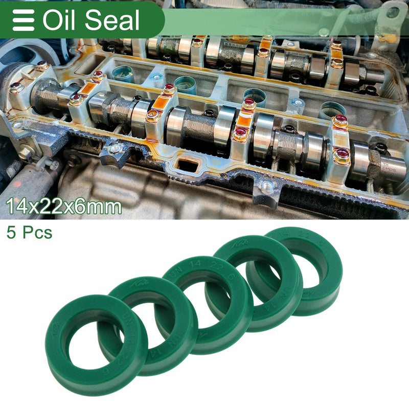 Make Model Oil Seal 14x22x6mm TPU Rotary Shaft Seal 5 Pcs