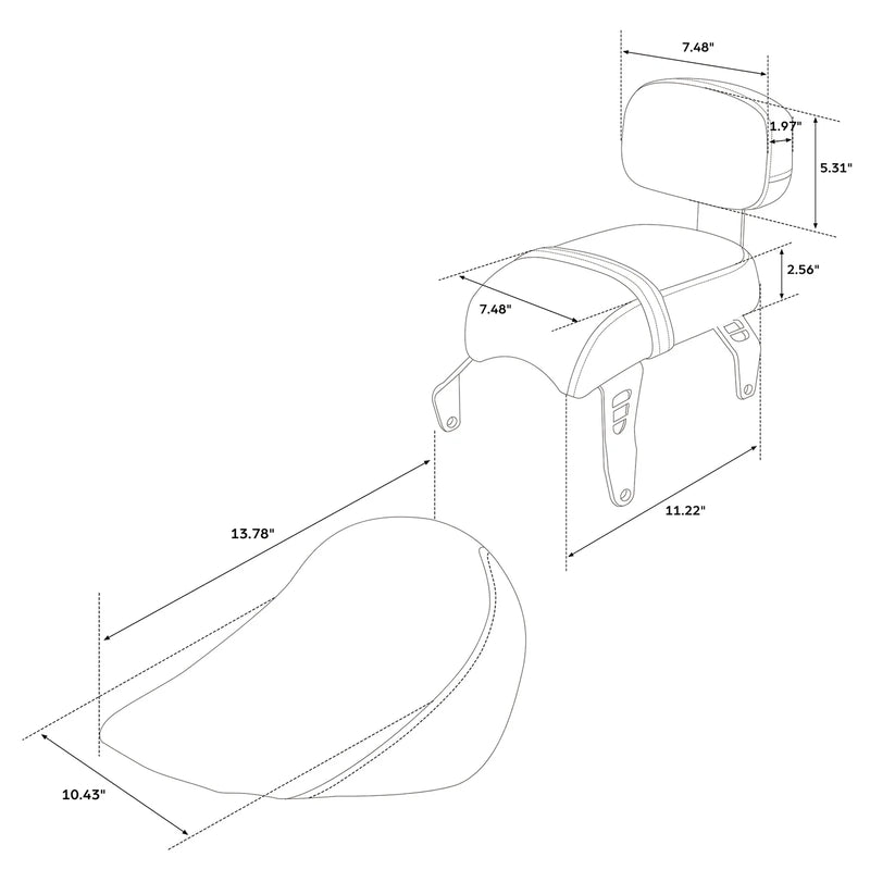 Indian Scout Bobber Driver & Passenger Seat Backrest Pad (2018-2023)