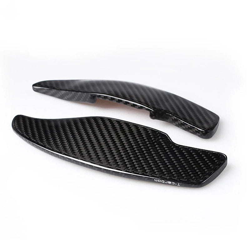 BMW 5 Series 2 x Black Carbon Fiber Shift Paddle Extensions (2011-2017)
