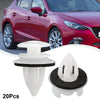 Car Clips / 20 Pcs / White Plastic Retainer With Washers