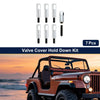 Jeep CJ5 (1965-1983) Silver Tone Metal Valve Cover Hold Down Kit 7 x Pcs
