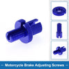 Motorcycle Brake Lever Barrel Adjusters Screws Blue M10 2 x