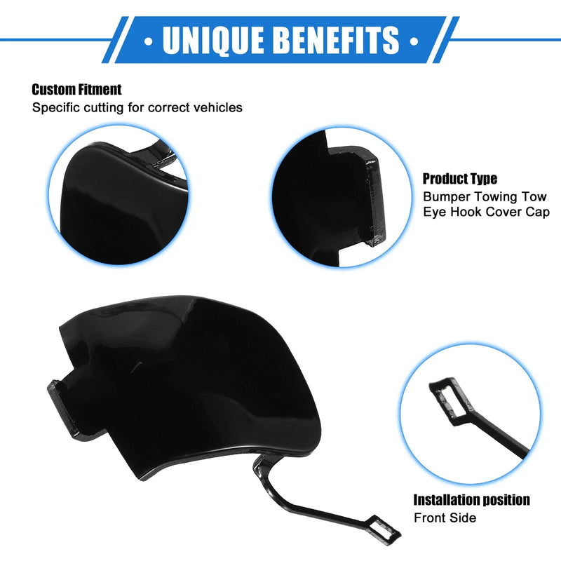 Mini Cooper Black Front Bumper Tow Hook Covers (2014-2018)