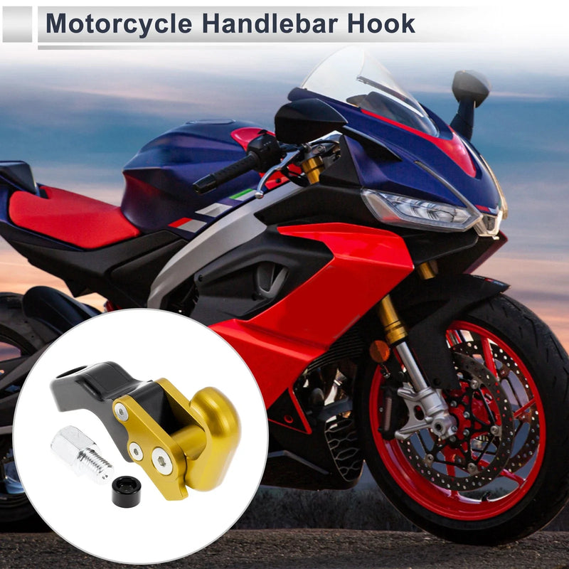 Slope Handle with Hook Aluminum Alloy Motorcycle Hanging Hook Gold Tone