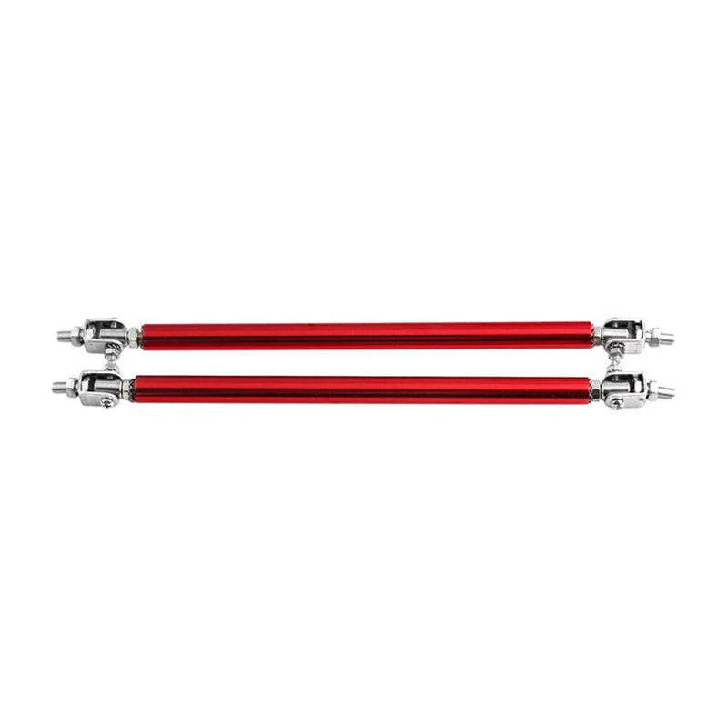 Universal Red Adjustable Front Bumper Lip Splitter Strut Rod Tie Support Bar