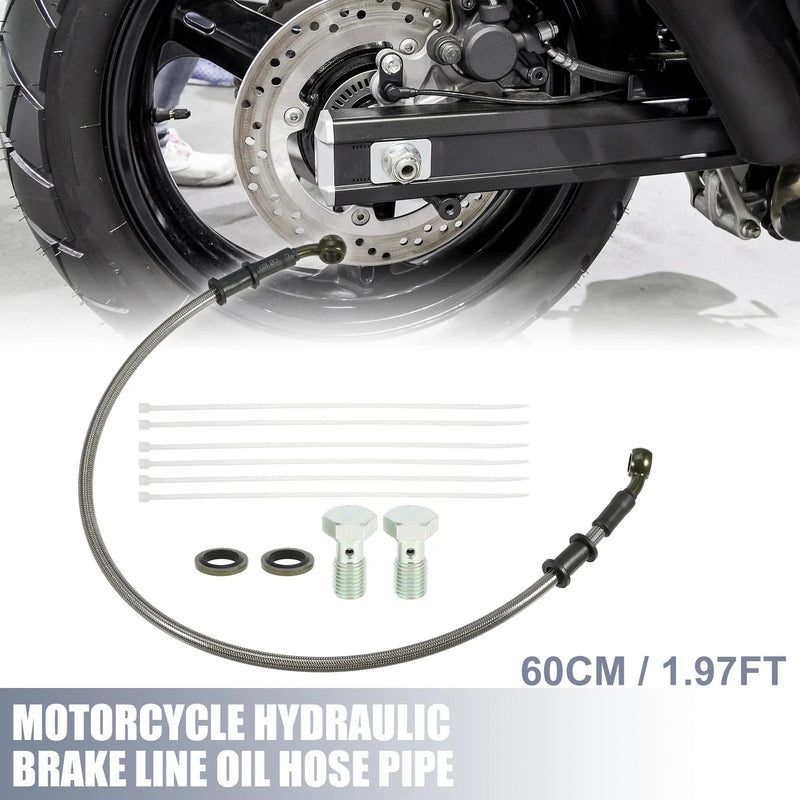 Motorcycle 60cm Motorcycle Hydraulic Brake Line Hose with Screws
