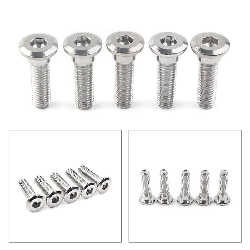 Disc Brake Rotor Fasteners 5 x M8x30mm Ti Hex Socket Bolts