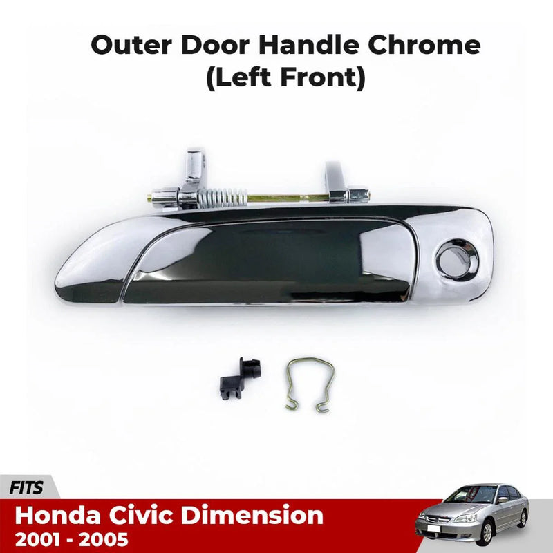 LH Front Outer Door Handle Chrome Fits Honda Civic Dimension EU EP ES EM 2001-05