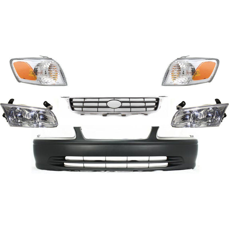 Bumper Cover Kit For 00-01 Toyota Camry with Corner Light