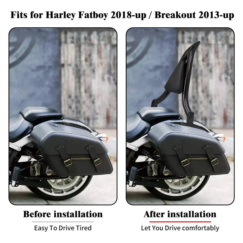 Harley Breakout, Fat Boy Rear Black Sissy Bar Backrest Pad (2013-2023)