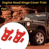Jeep Wrangler JL JLU 2018-2024 - 1 Pair Red Plastic Engine Hood Hinge Cover