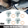 Toyota Silver Tone 4 x M12x1.25 Car Oil Drain Plug with Washers