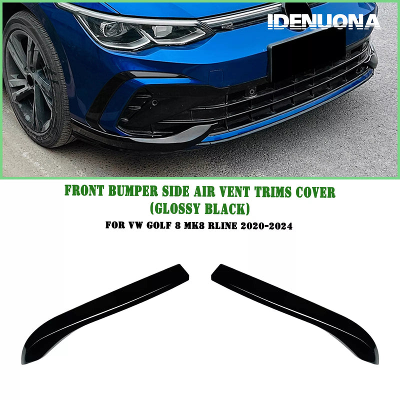 VW Golf 8 MK8 Rline Gloss Black Front Bumper Side Air Vent Trim (2020-2024)