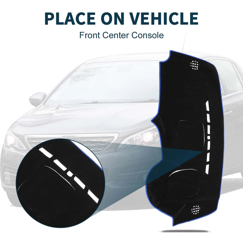 Peugeot 3008 2013-2015 Sun Protector Black Blue Dashboard Cover Mat