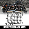 Motorcycle 2 x 40x40cm 49 Holes Luggage Cargo Net Bag 6 Hooks Black