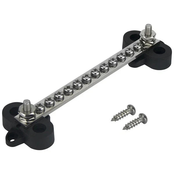 Heavy Duty 6-Way Buss Bar Electrical Terminal 12-48V, 100A