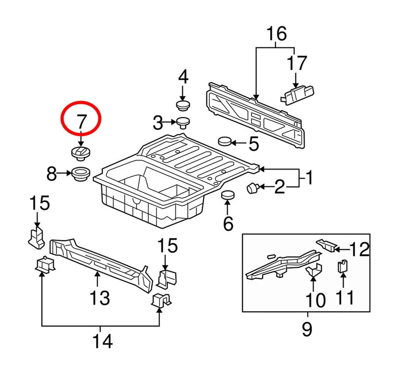 2006-2024 Honda Ridgeline Rear Body Floor Plug (2006-2024)