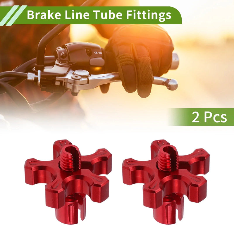 Motorcycle 2 x M8 Aluminum Cable Adjuster Screw Red