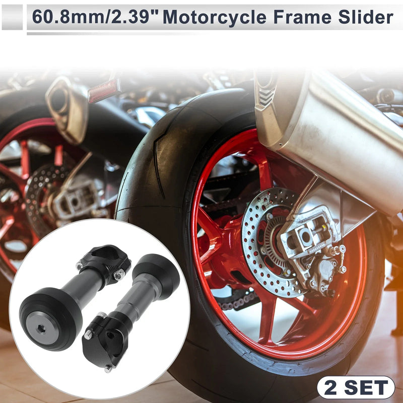 2 x Aluminum Alloy Motorcycle Slider Frame 1.1"-1.3" Titanium Tone