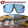 PC Motorcycle Riding Goggles Blue Lens Black Frame Cycling Sunglasses