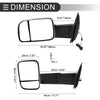 Dodge Ram 1500 with Turn Signal Light Silver Tone 2 x Tow Mirrors