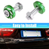 Car Motorcycle Green Aluminum Alloy License Plate Bolt Screw Nuts / 8 Pcs