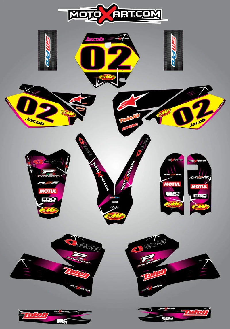 KTM 85 Custom Graphic Kit PINK BARBED Style (2006-2012)