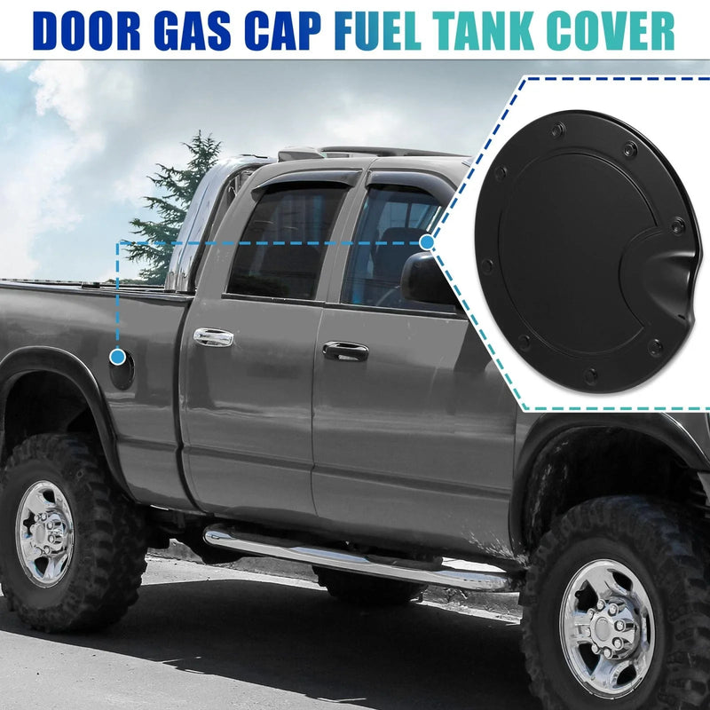 Dodge Ram Black Fuel Tank Cover Door Gas Filler Cap (2010-2017)