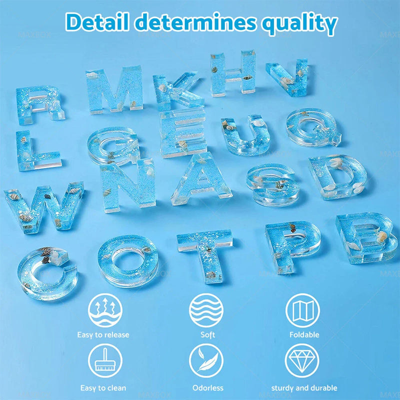 Keychain Tassel Pin Vise Epoxy Resin Mold Letter Number Silicone Mould