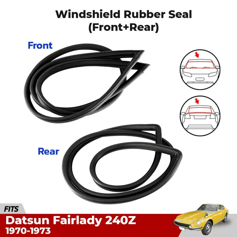 Front Rear Windshield Rubber Fits Datsun Fairlady 240Z S30 2D Coupe 1970-73 D06