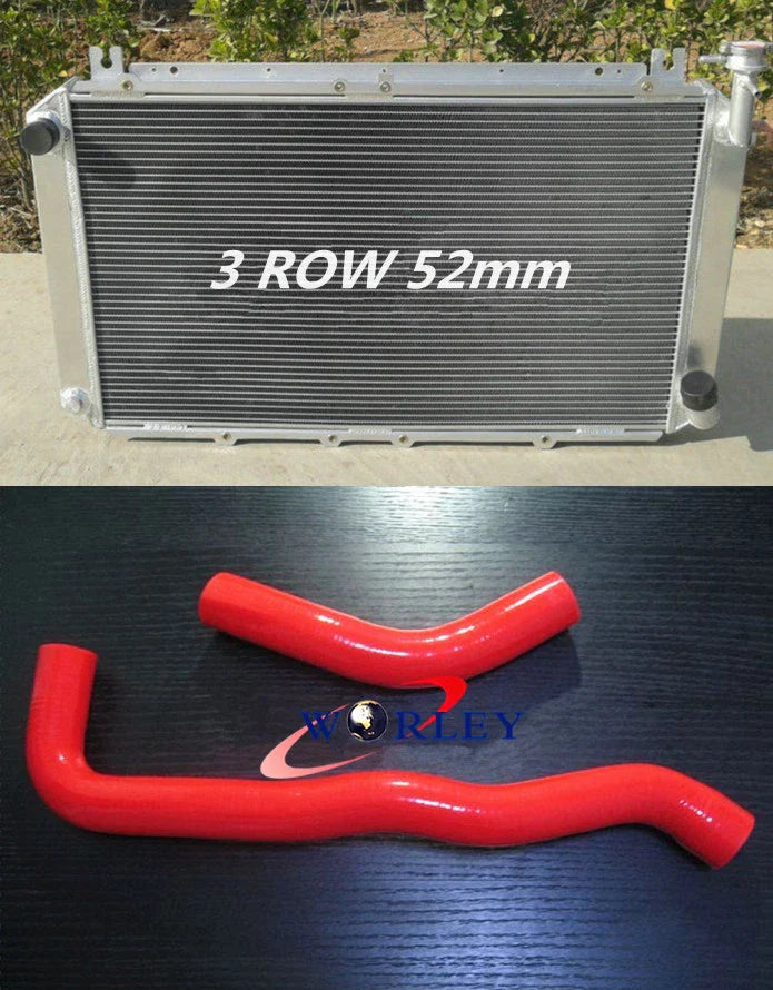 Nissan GQ Patrol Y60 3 Row Aluminum Radiator + Blue Hose (1997-1999)